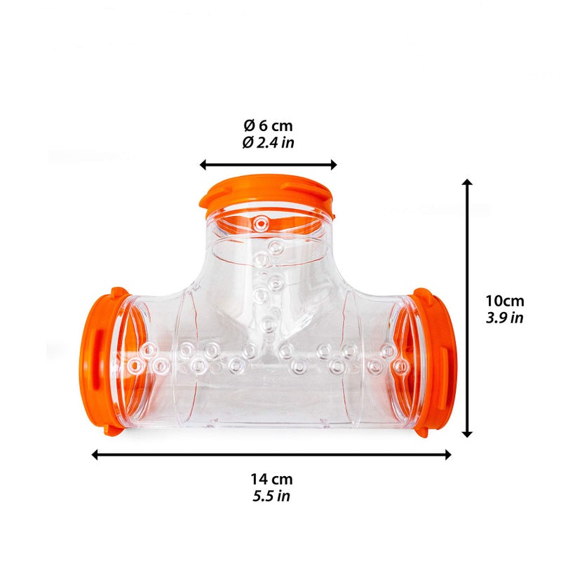 Ferplast Hamster Cage Play Tube | T-Tunnel, 5.5L x 3.9H x 2.4 Diameter Inches, Clear (84814099US1) - Image 2
